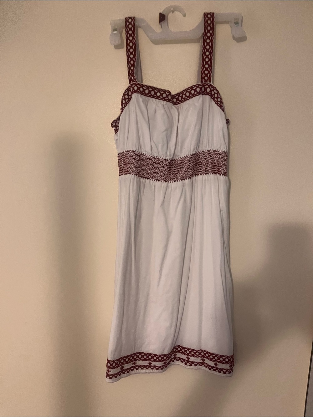 Old Navy White Dress with Red Trim